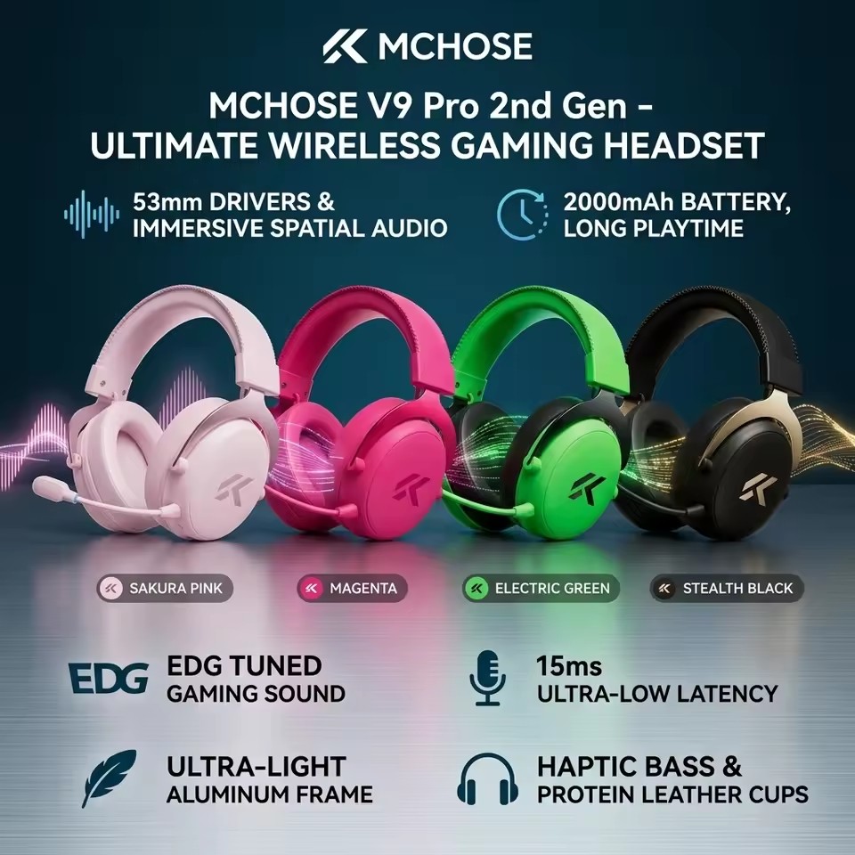 Anc Wireless Over Ear Headphones - MCHOSE V9 Pro 2 E-spor Kablosuz